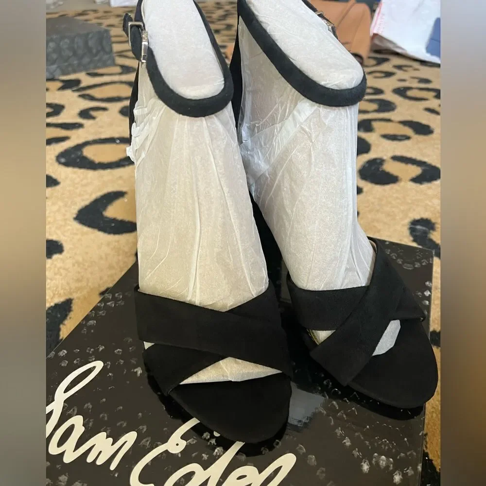 NWT SAM EDELMAN YANCY BLOCK HEEL ANKLE STRAP‎ SANDAL HEEL